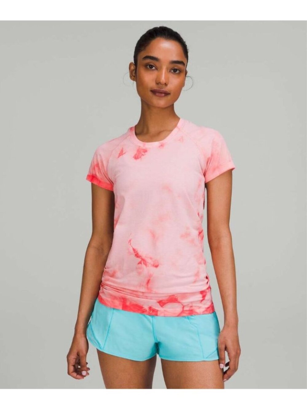 lululemon Swiftly Tech SS Shirt 2.0 Marble Dye Raspberry Cream Size 6